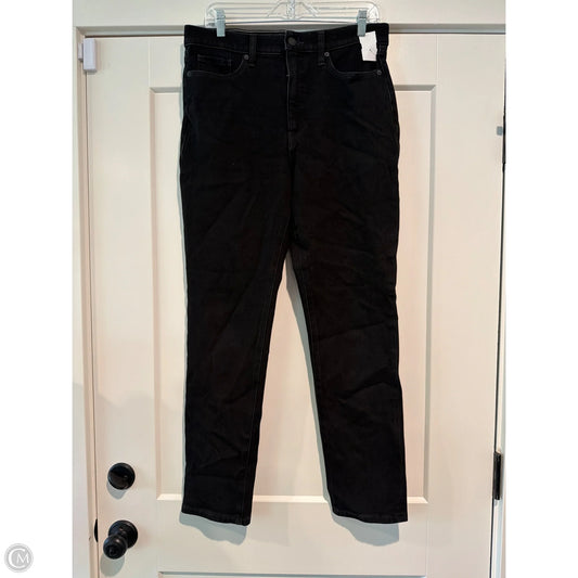 Jeans Straight By Banana Republic In Black Denim, Size: 12l