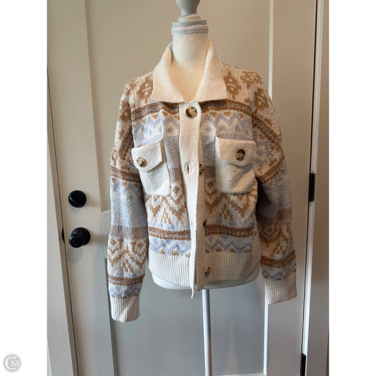 Sweater Cardigan By Pink In White, Size: Xl