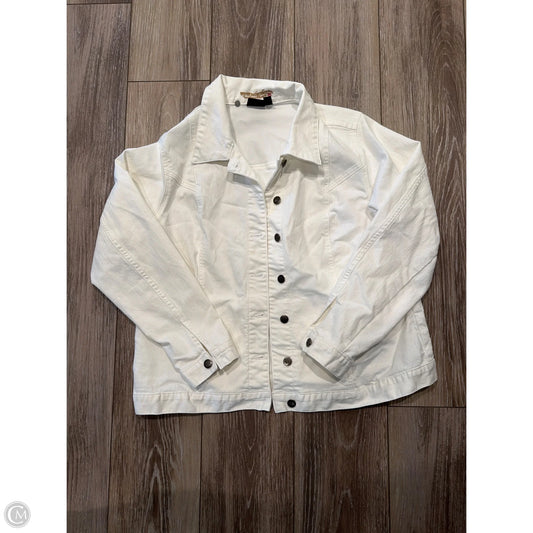 Jacket Denim By Women With Control In White Denim, Size: L