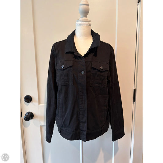 Jacket Denim By Women With Control In Black Denim, Size: L