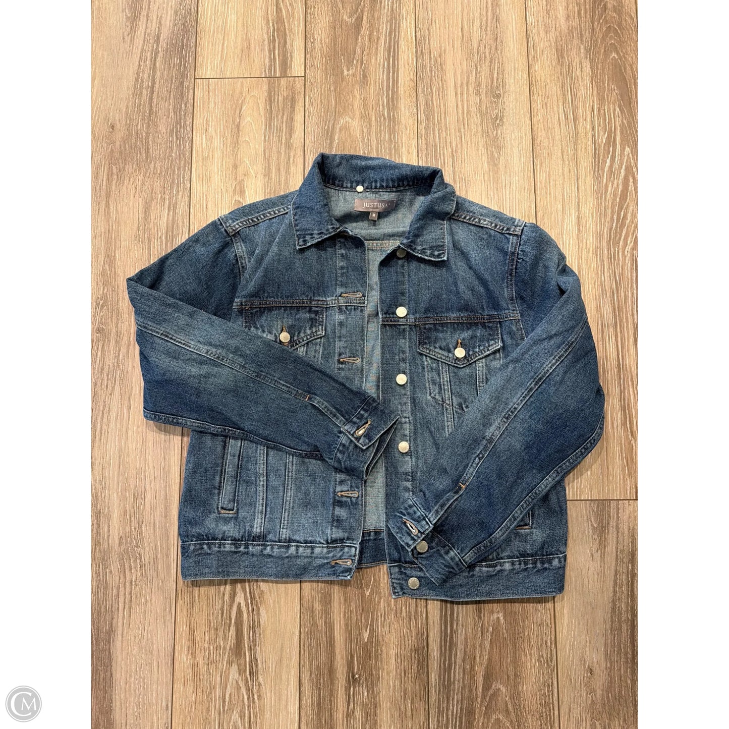 Jacket Denim By Just Usa In Blue Denim, Size: M