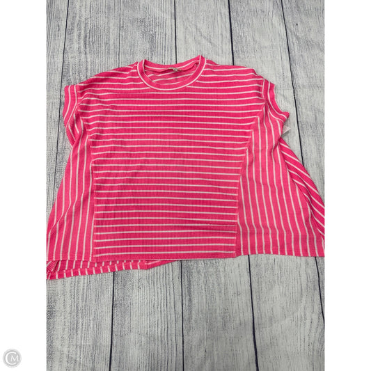 Top Short Sleeve By Bibi In Pink, Size: L