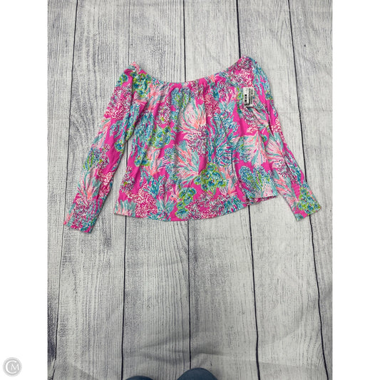 Top Long Sleeve Designer By Lilly Pulitzer In Pink, Size: M