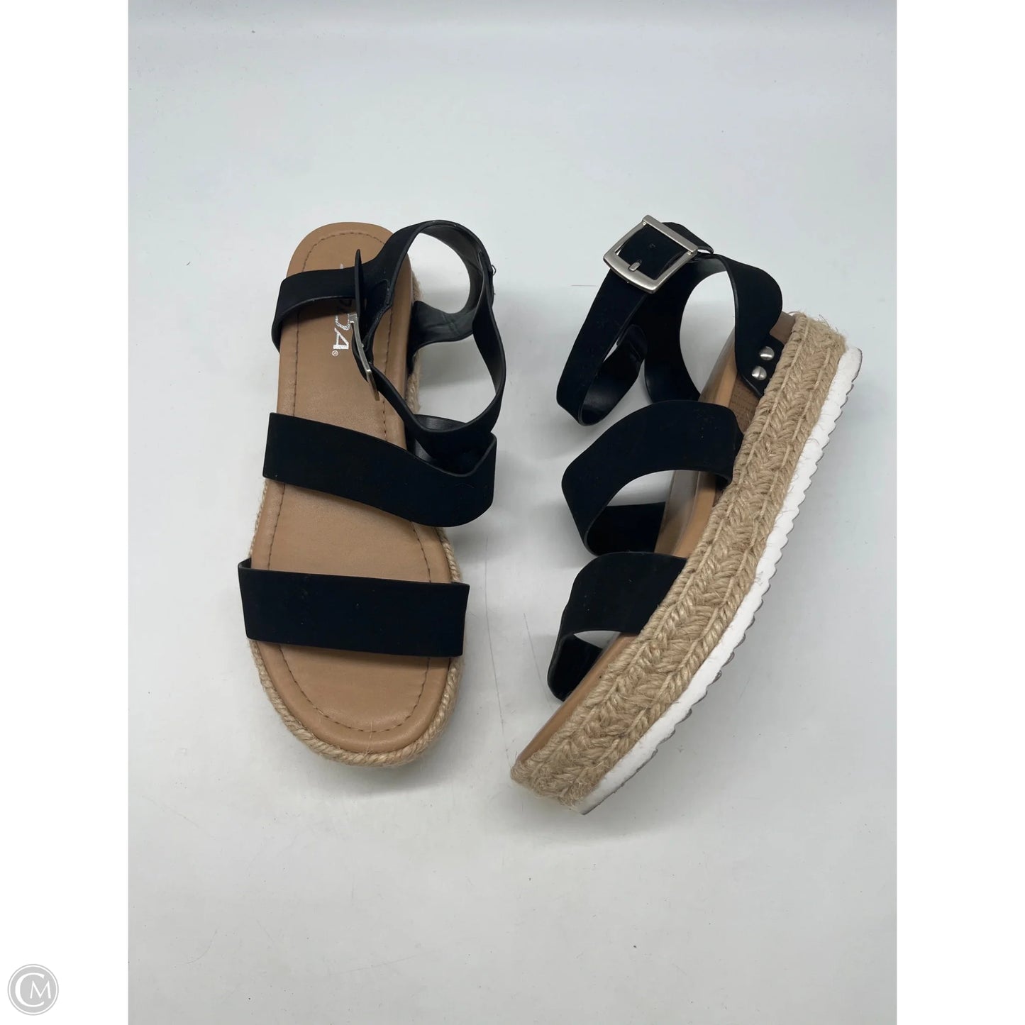 Sandals Heels Platform By Soda In Black, Size: 8