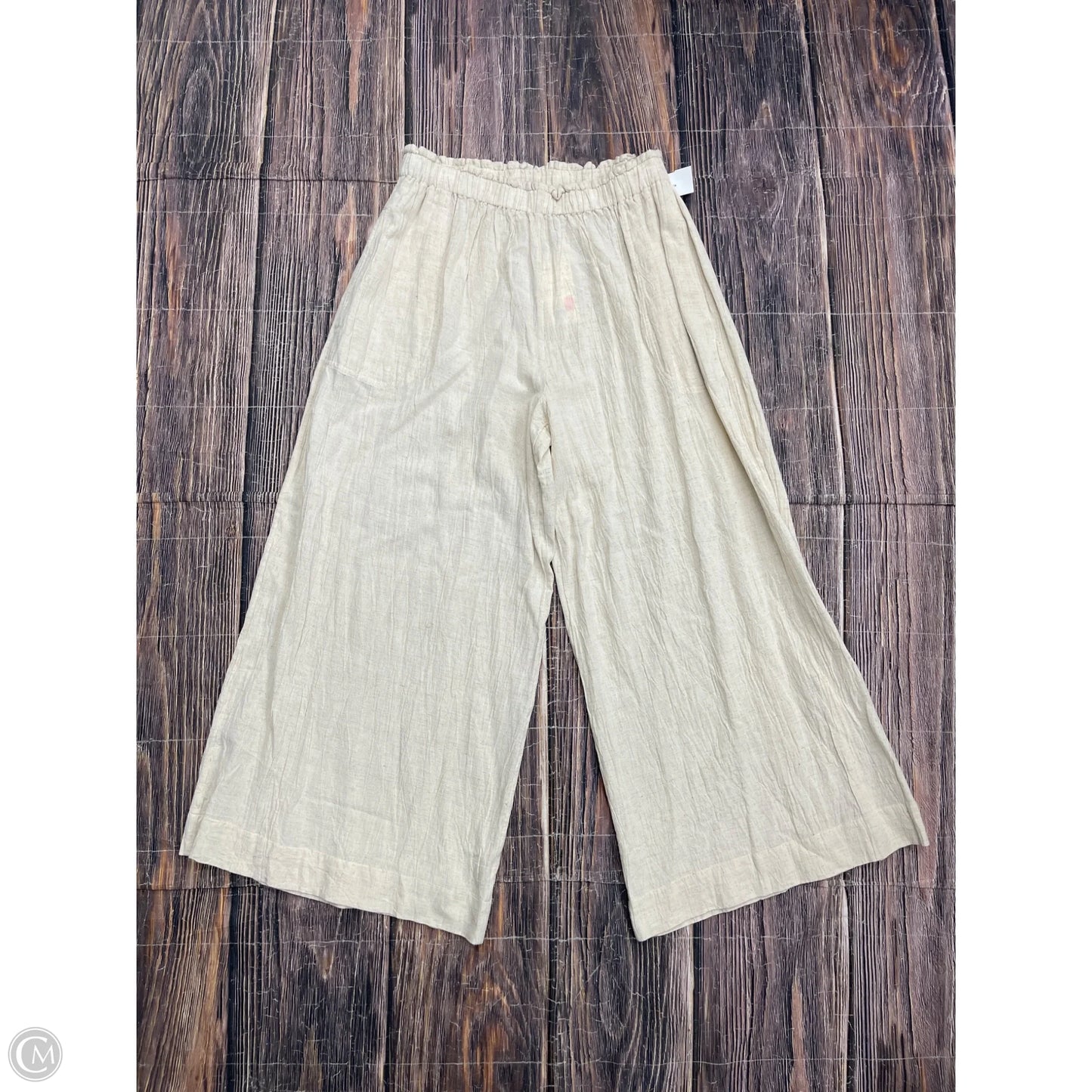 Pants Linen By Cmb In Cream, Size: Xl