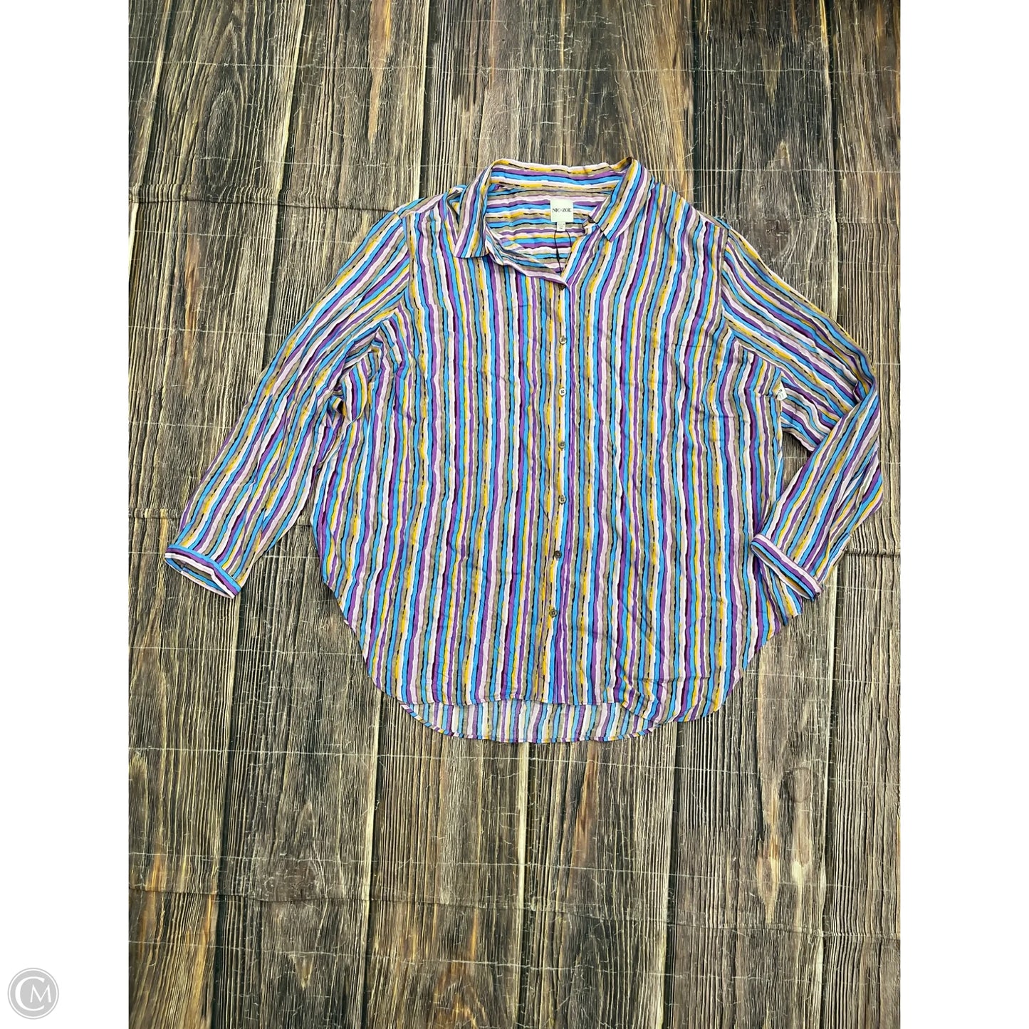 Top Long Sleeve By Nic + Zoe In Purple, Size: 1x