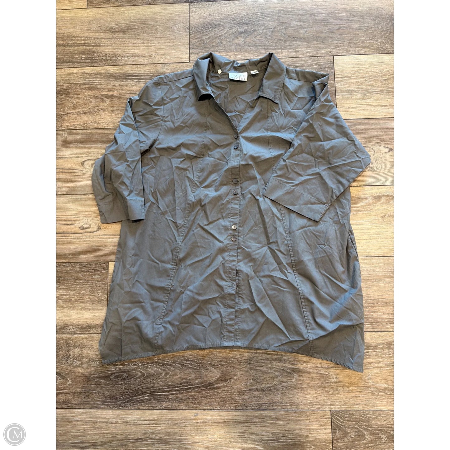 Top Long Sleeve By Joan Rivers In Grey, Size: L