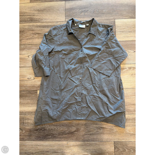 Top Long Sleeve By Joan Rivers In Grey, Size: L