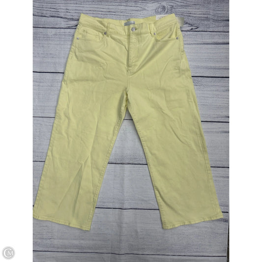 Jeans Wide Leg By Loft In Yellow Denim, Size: 14