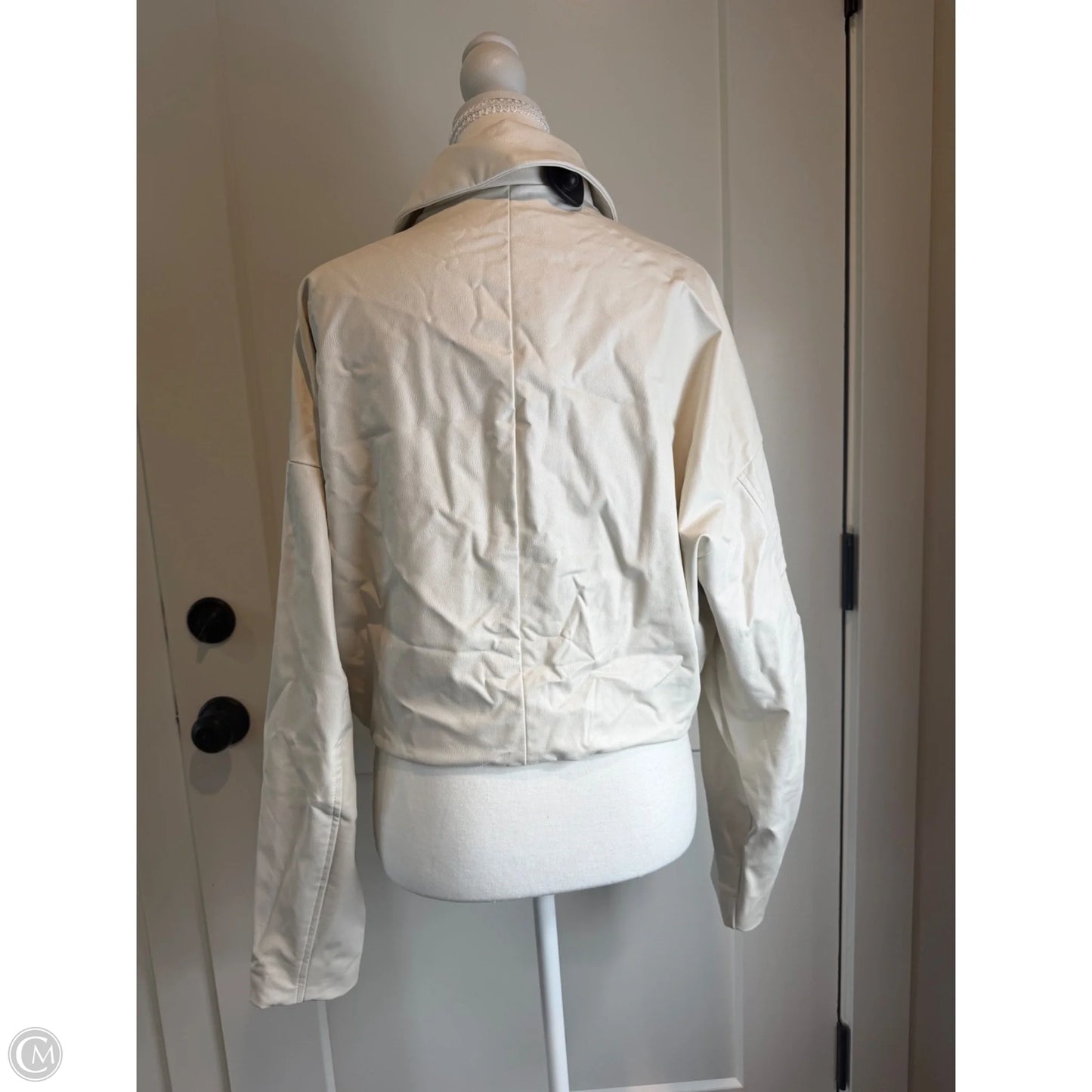 Jacket Moto By Forever 21 In Cream, Size: L