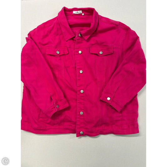 Jacket Denim By Agnes Orinda In Pink, Size: 4x