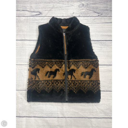 Vest Faux Fur & Sherpa By Cmc In Black & Brown, Size: M