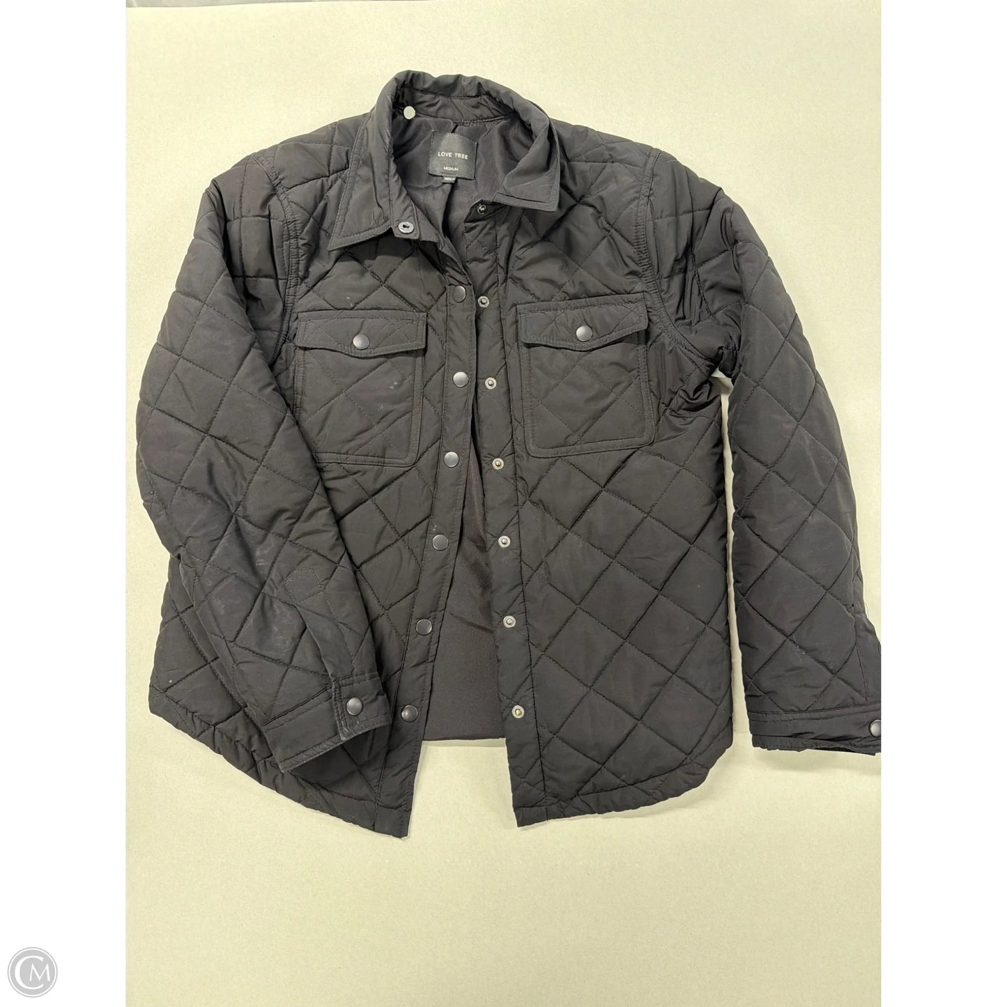 Jacket Puffer & Quilted By Love Tree In Black, Size: M