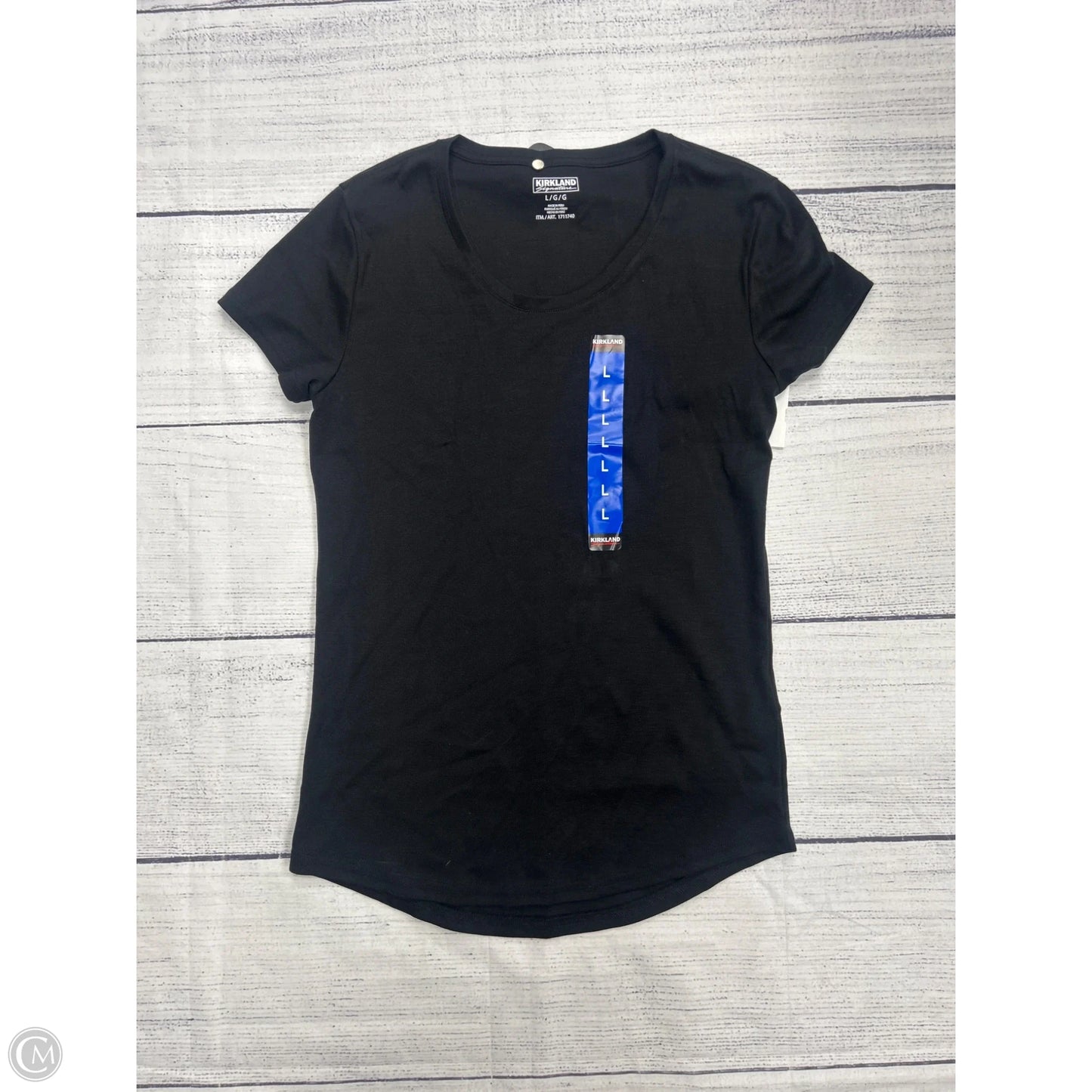 Top Short Sleeve Basic By Kirkland In Black, Size: L