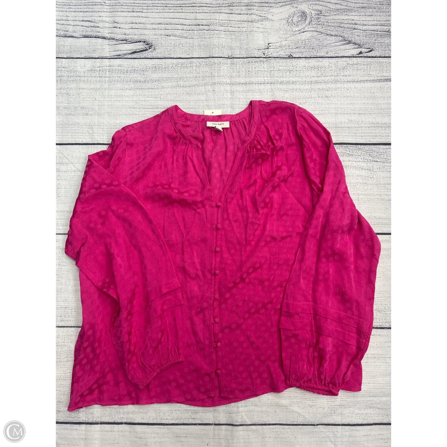 Top Long Sleeve By On 34th In Pink, Size: L