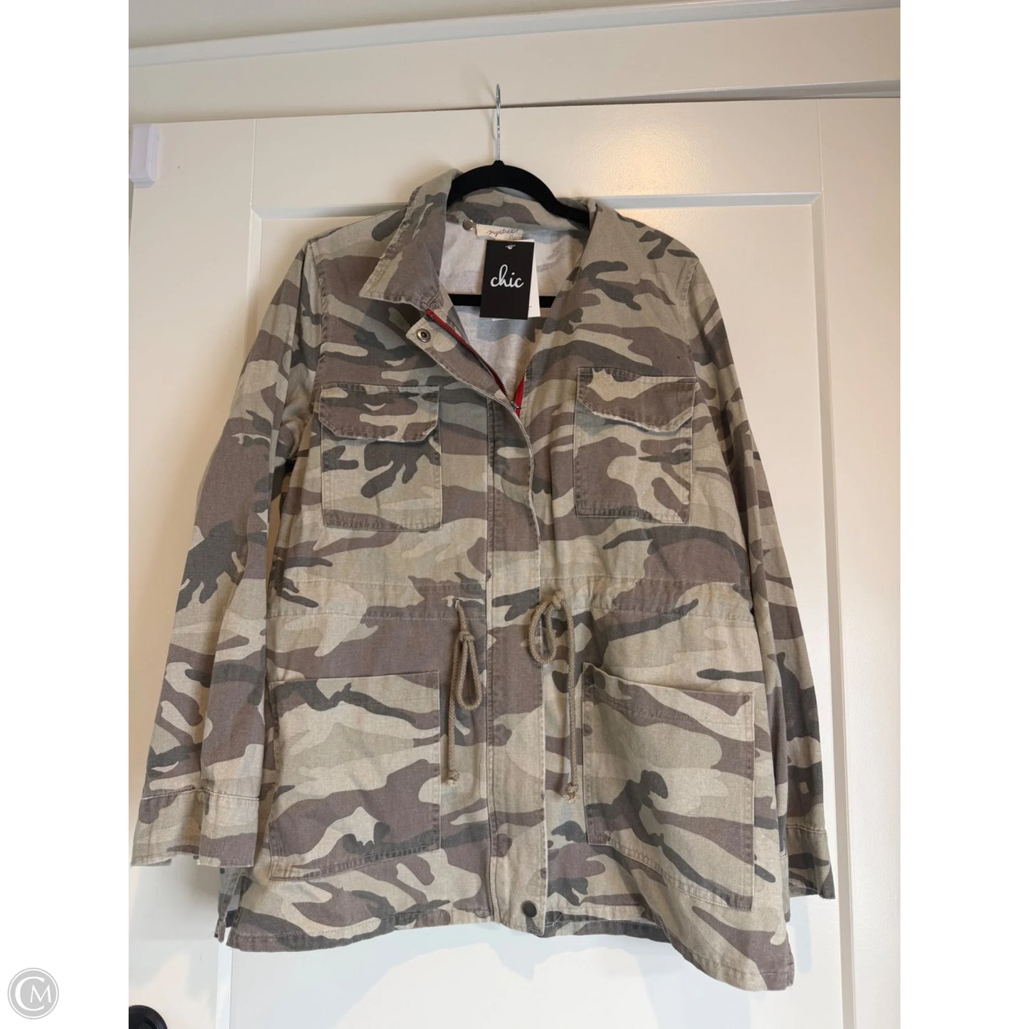 Jacket Utility By Mystree In Camouflage Print, Size: L