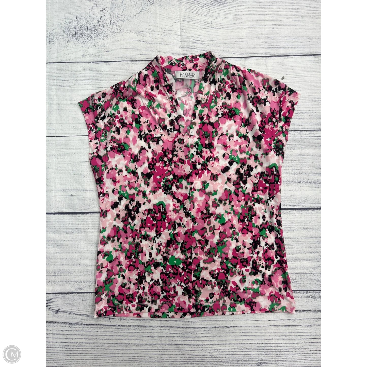 Top Short Sleeve By Kasper In Pink, Size: M