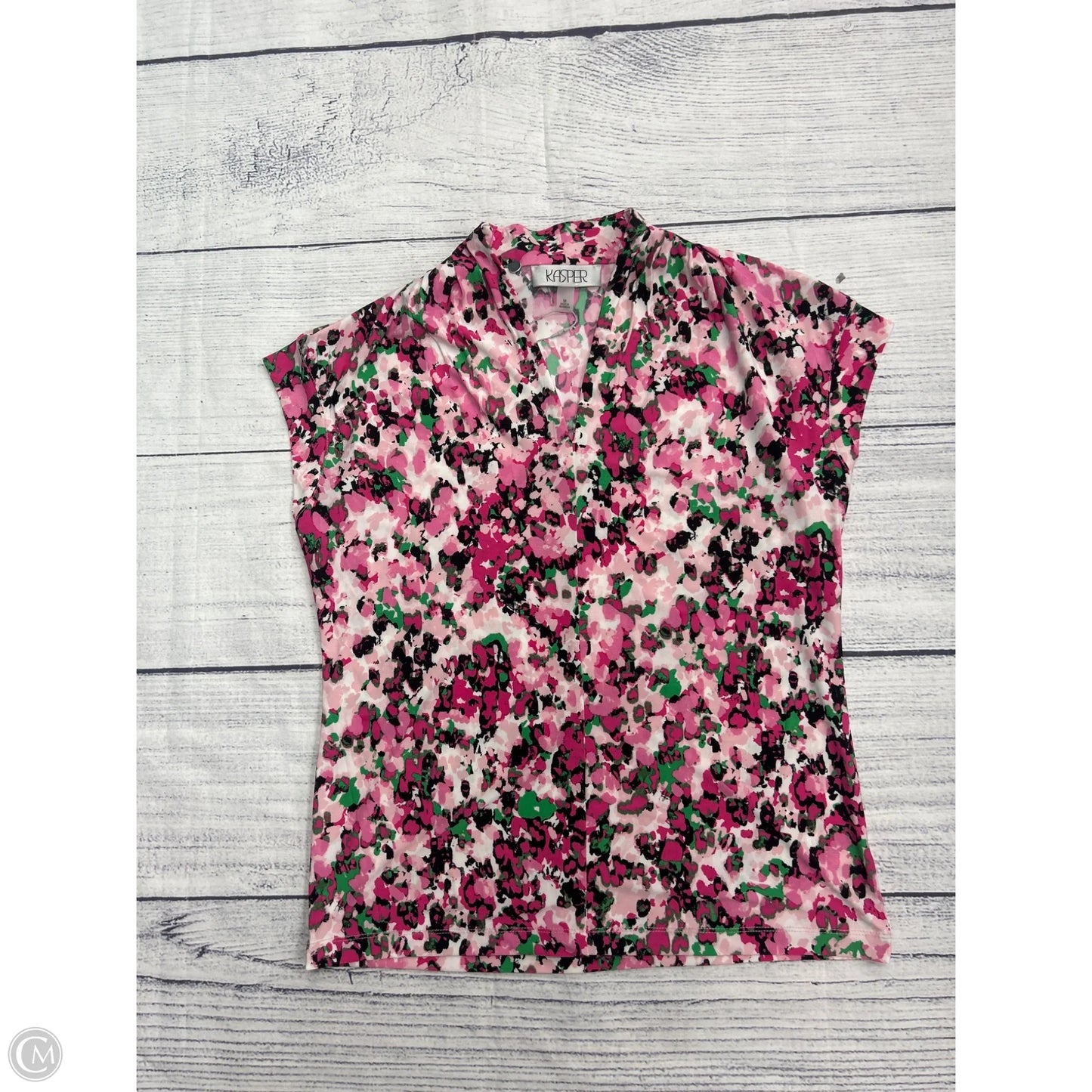 Top Short Sleeve By Kasper In Pink, Size: M