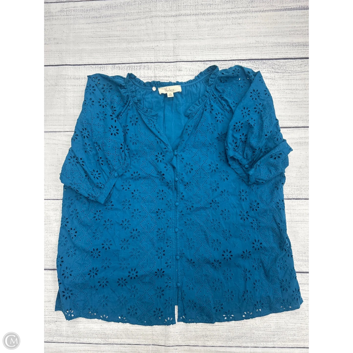 Top Short Sleeve By West Bound In Blue, Size: 1x
