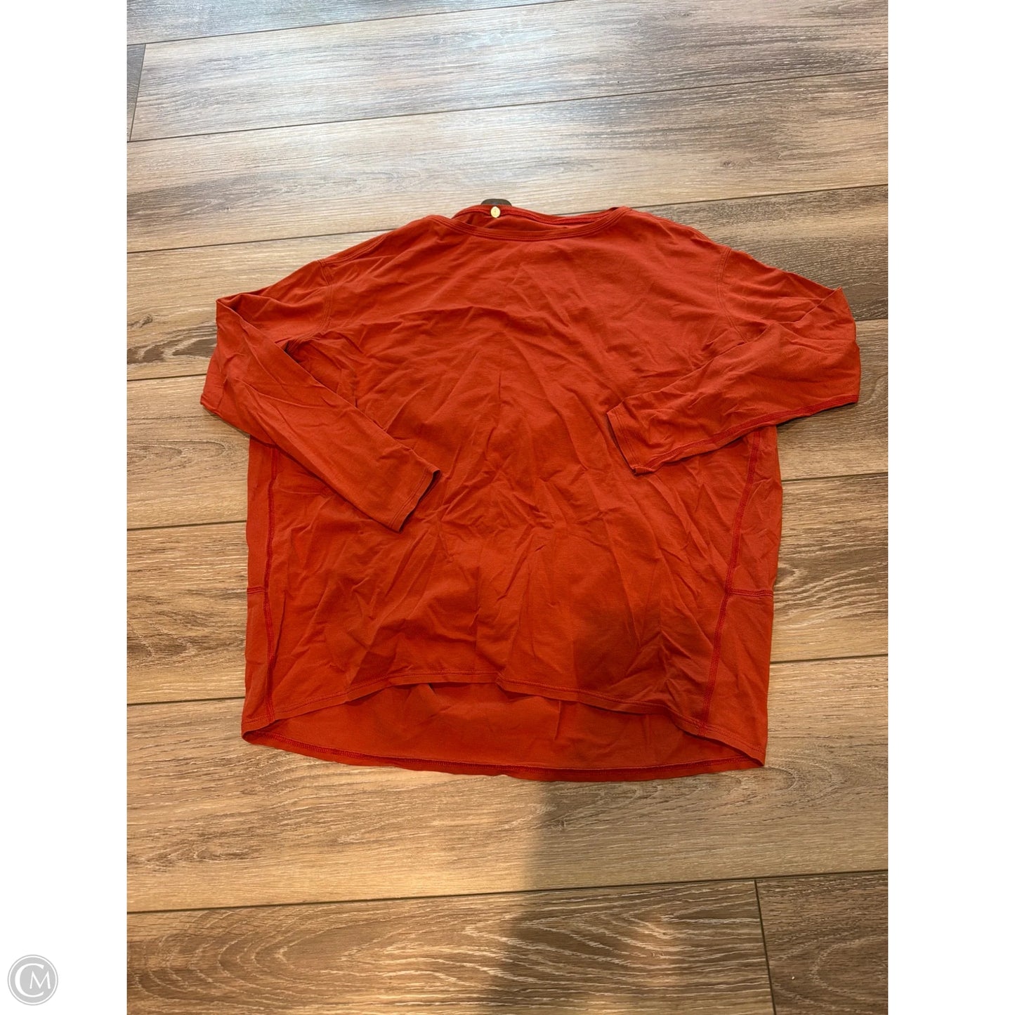 Athletic Top Long Sleeve Crewneck By Lululemon In Orange, Size: M