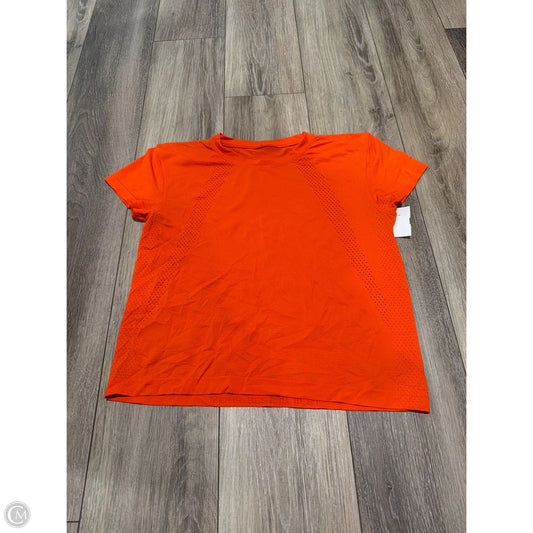 Athletic Top Short Sleeve By Lululemon In Orange, Size: 8