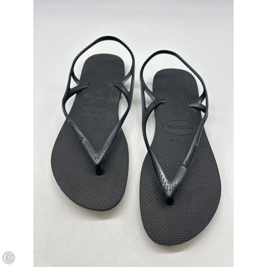 Sandals Flip Flops By Havaianas In Black, Size: 9