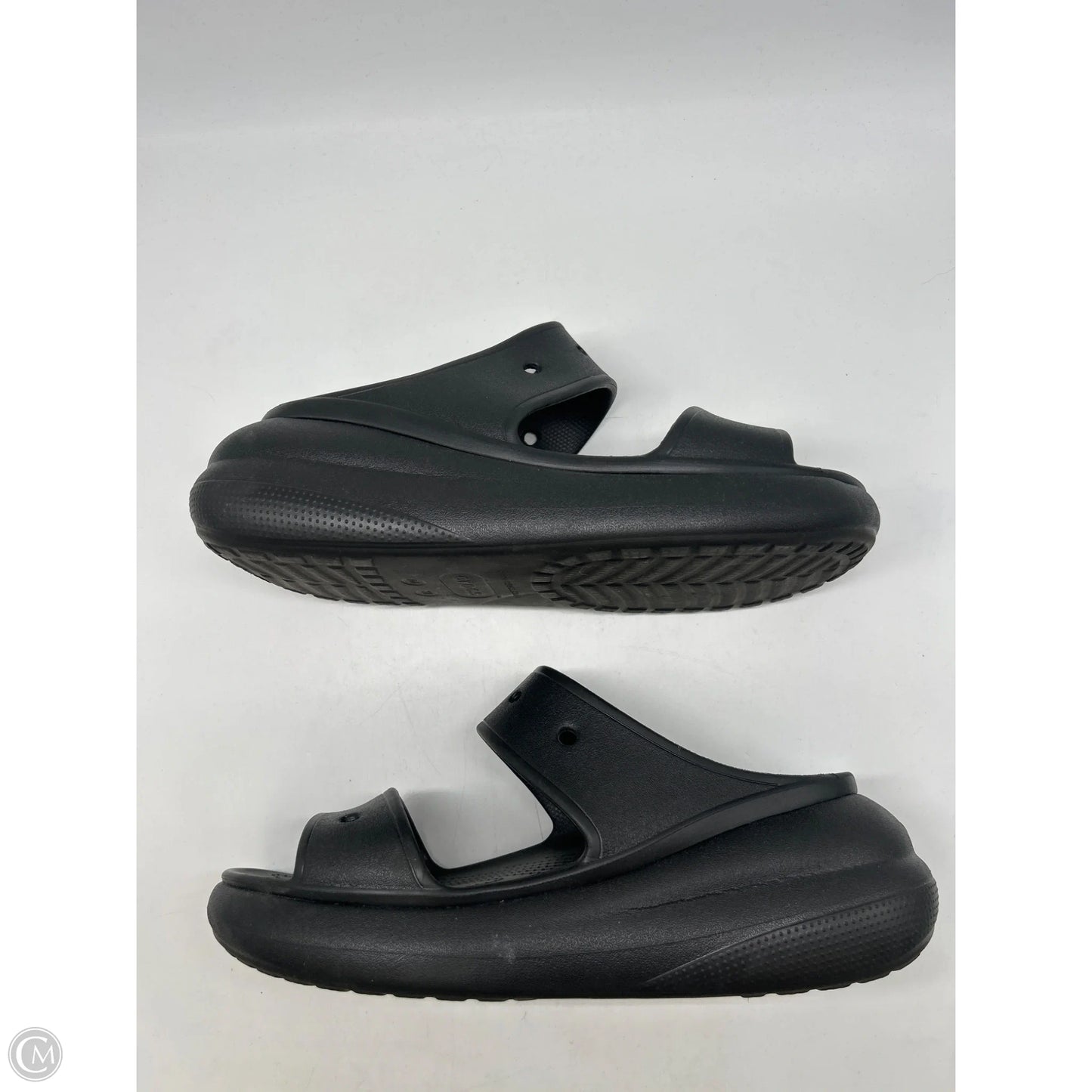 Sandals Flats By Crocs In Black, Size: 13