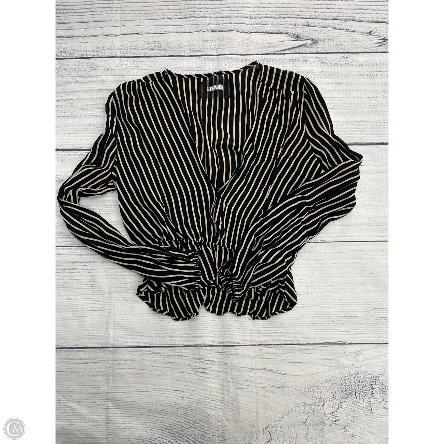 Top Long Sleeve By Reformation In Black, Size: M
