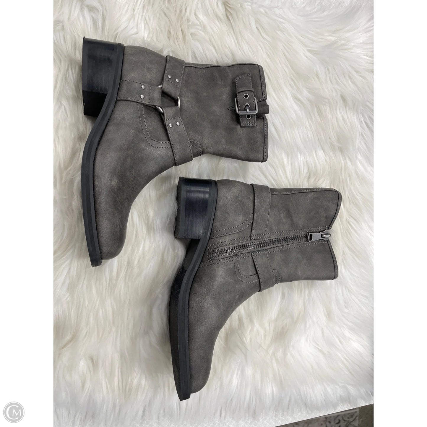 Boots Ankle Flats By Open Edit In Grey, Size: 9