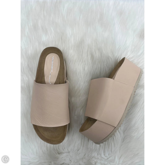 Sandals Heels Wedge By Clothes Mentor In Tan, Size: 10