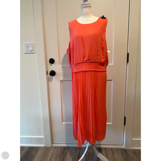 Dress Casual Midi By Croft And Barrow In Coral, Size: Xl