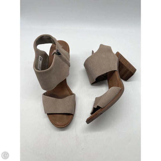 Sandals Heels Block By Toms In Grey, Size: 9.5