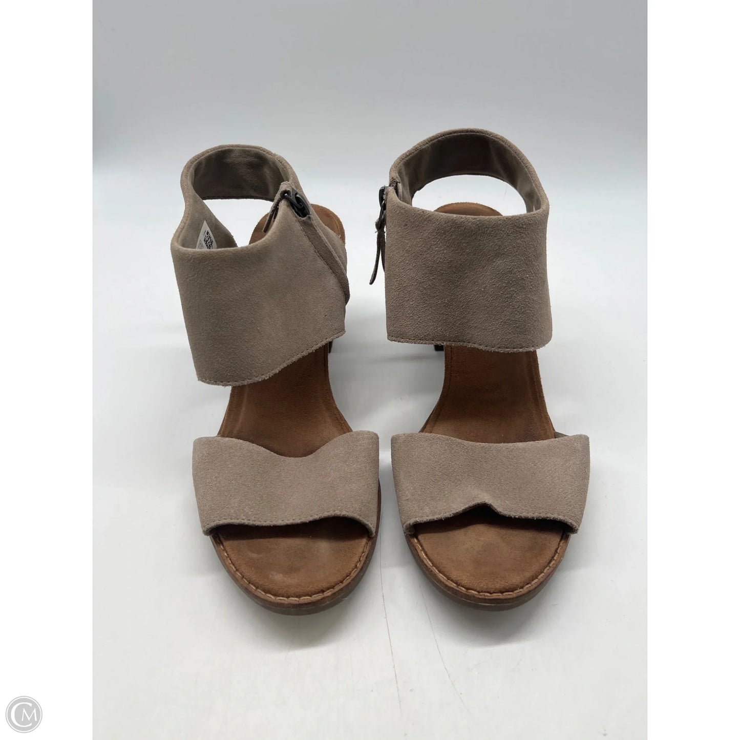 Sandals Heels Block By Toms In Grey, Size: 9.5