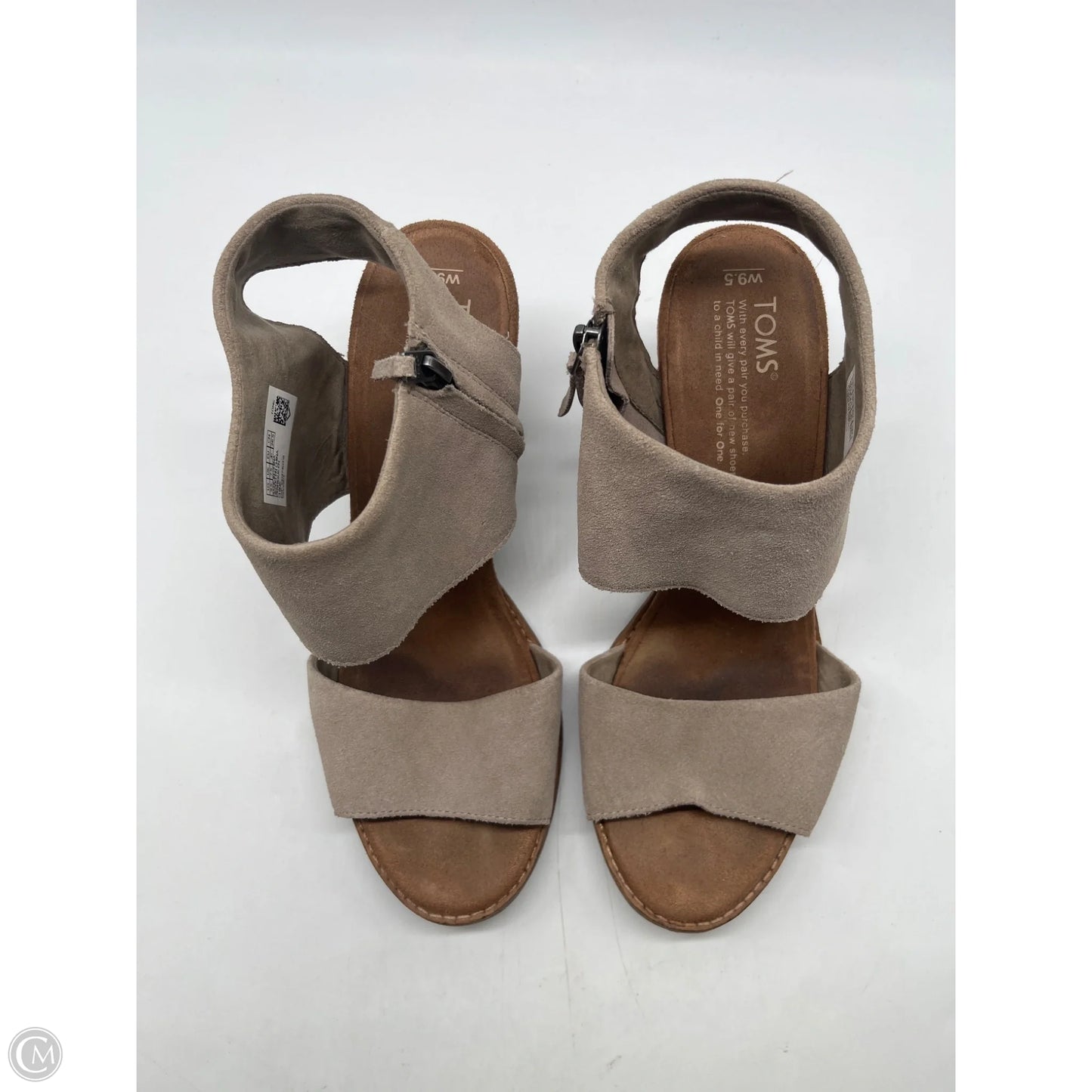 Sandals Heels Block By Toms In Grey, Size: 9.5