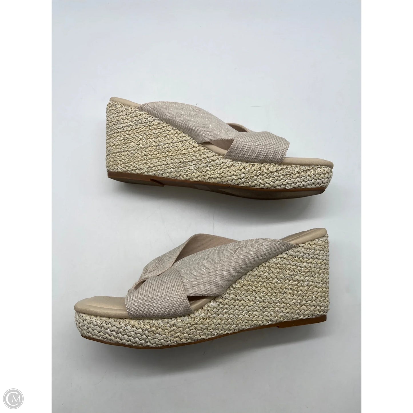 Sandals Heels Wedge By Vivaia In Cream, Size: 9.5