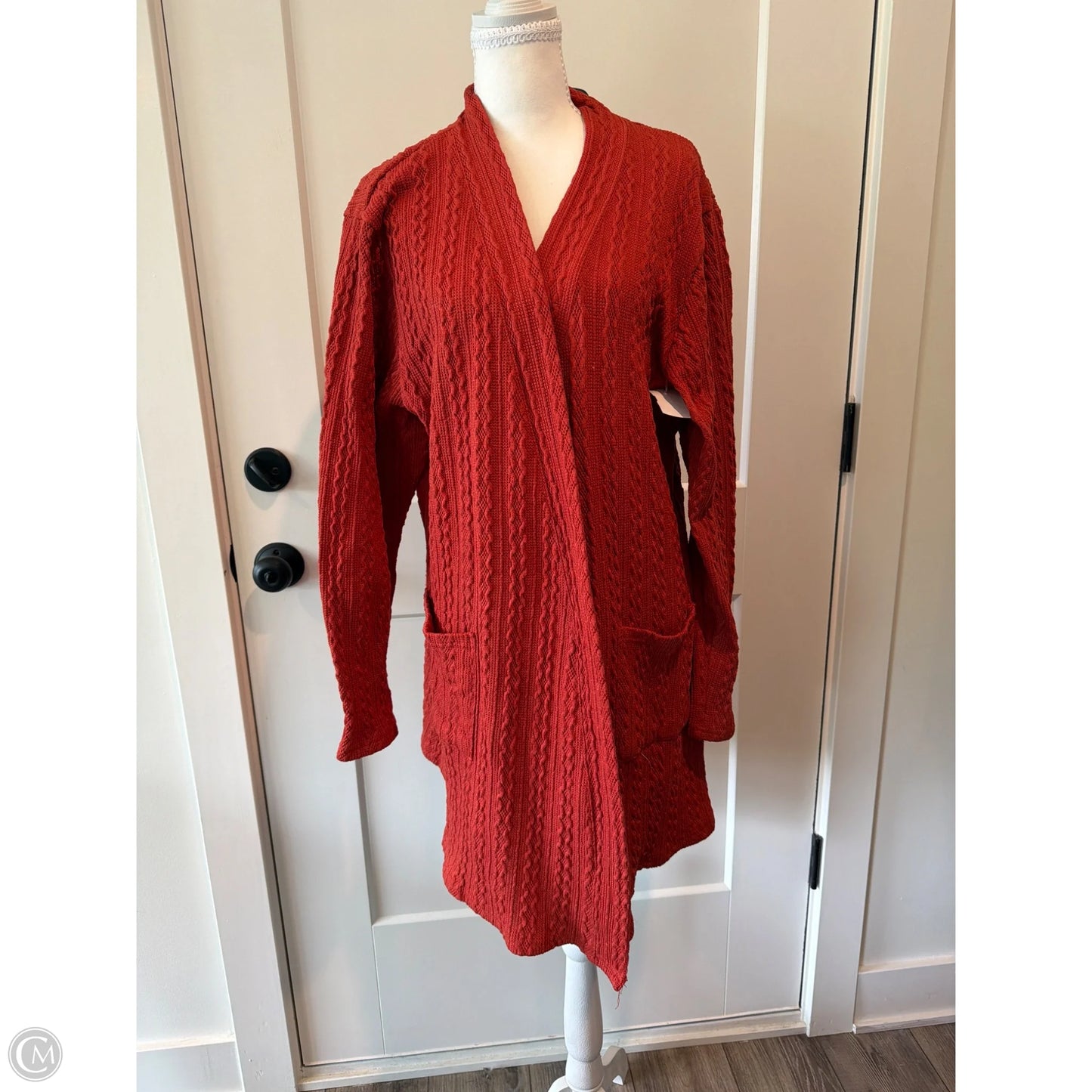 Cardigan By Clothes Mentor In Orange, Size: 4x