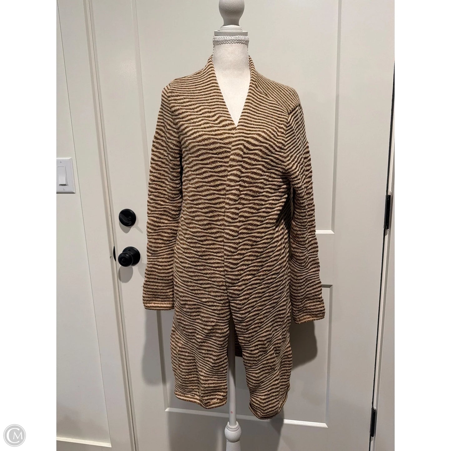 Sweater Cardigan By Chicos In Brown, Size: L