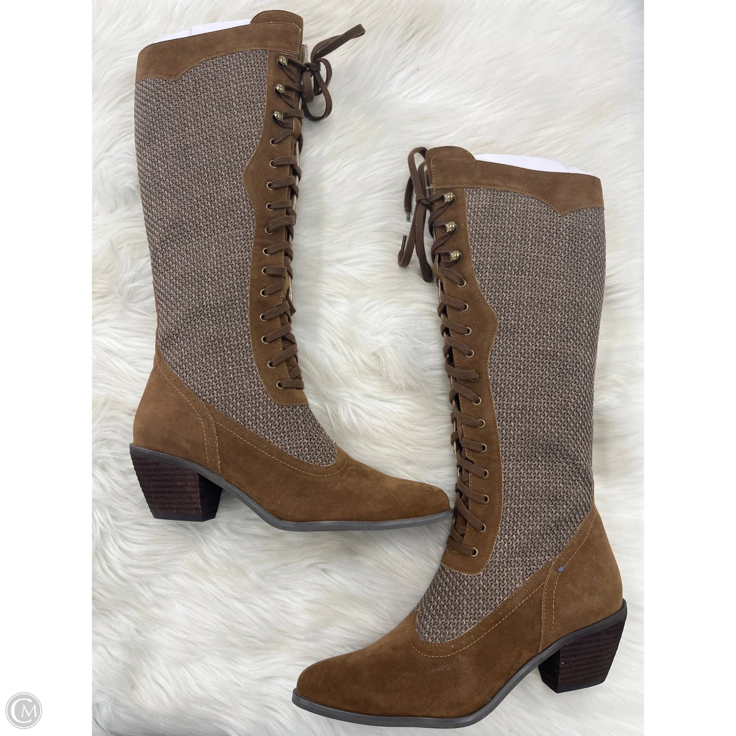 Boots Knee Flats By Clothes Mentor In Brown, Size: 8.5