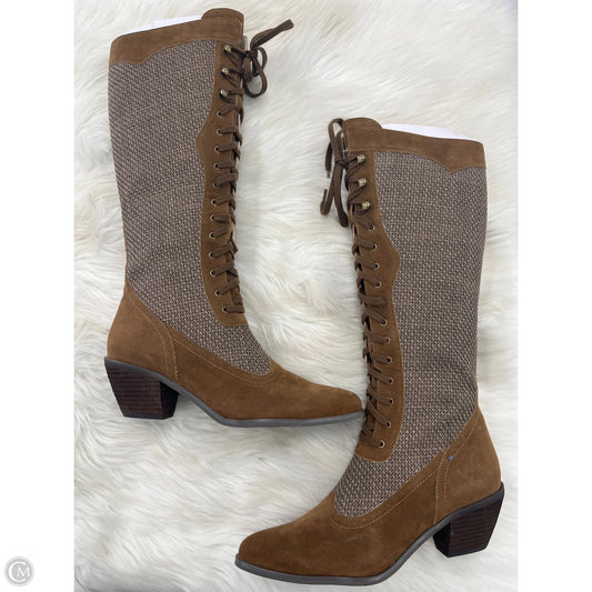 Boots Knee Flats By Clothes Mentor In Brown, Size: 8.5