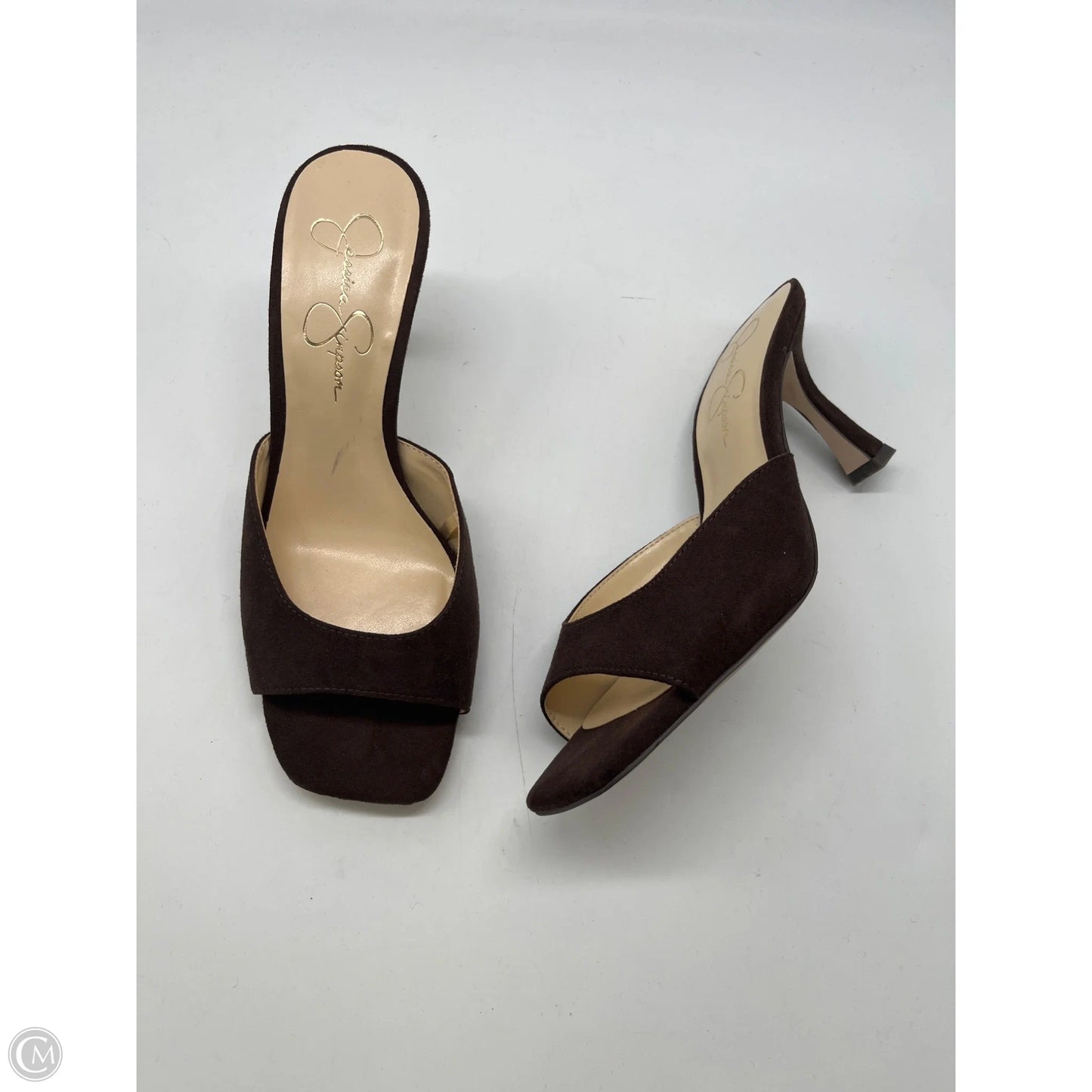 Sandals Heels Kitten By Jessica Simpson In Brown, Size: 7.5