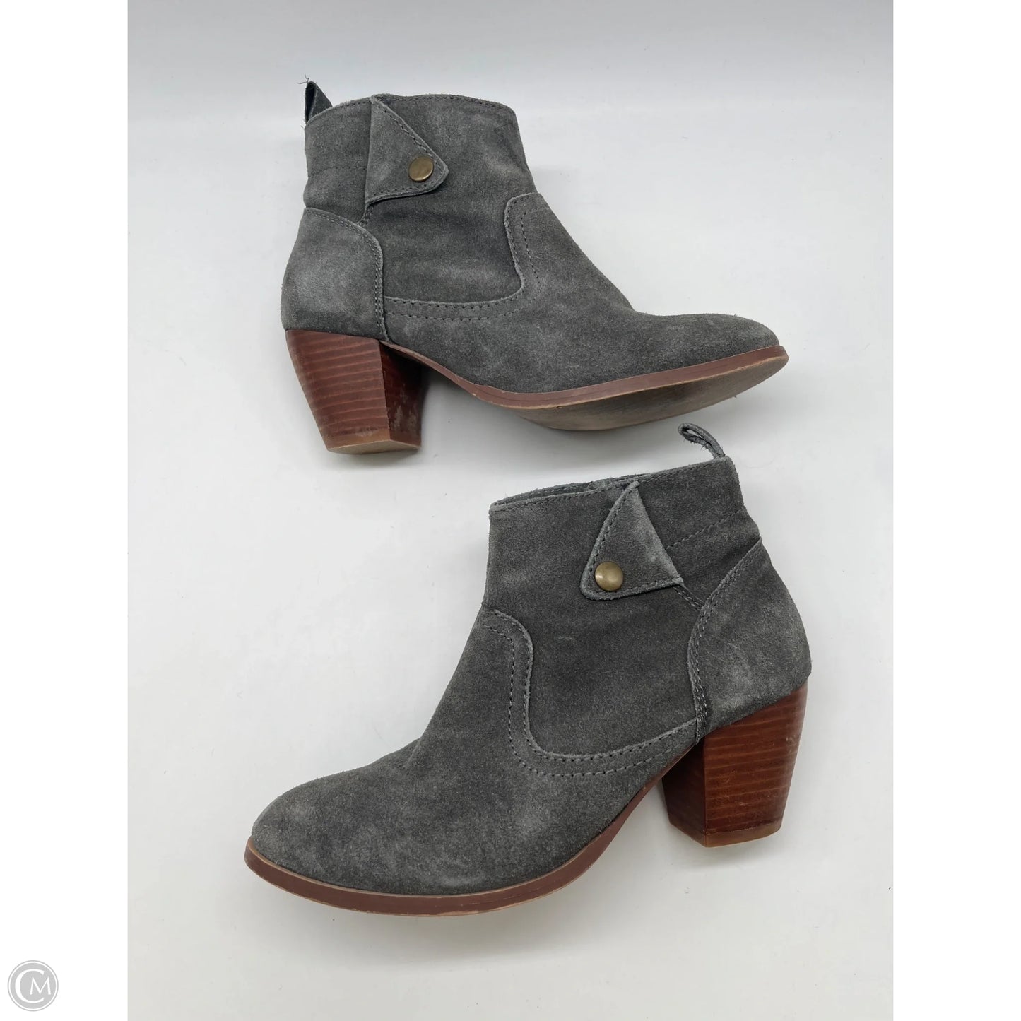 Boots Ankle Heels By Diba In Grey, Size: 7.5