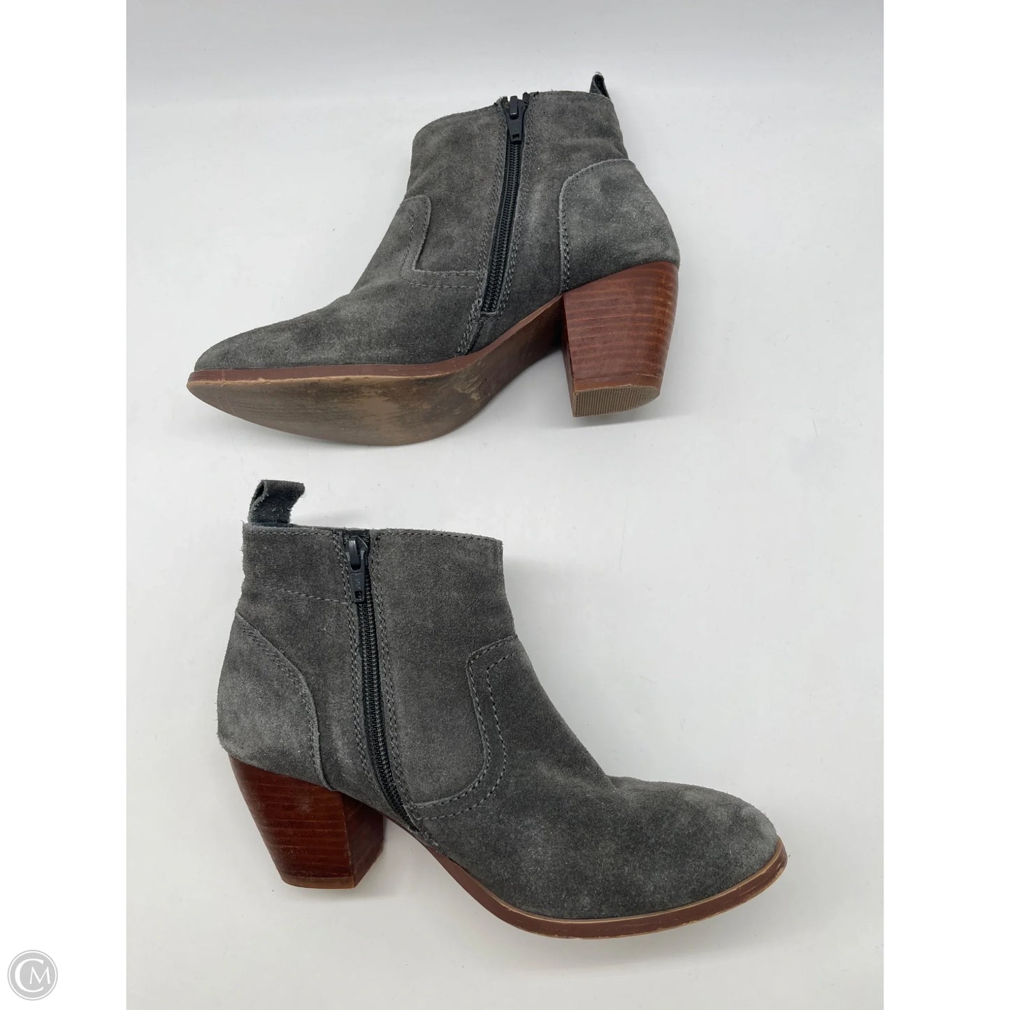 Boots Ankle Heels By Diba In Grey, Size: 7.5