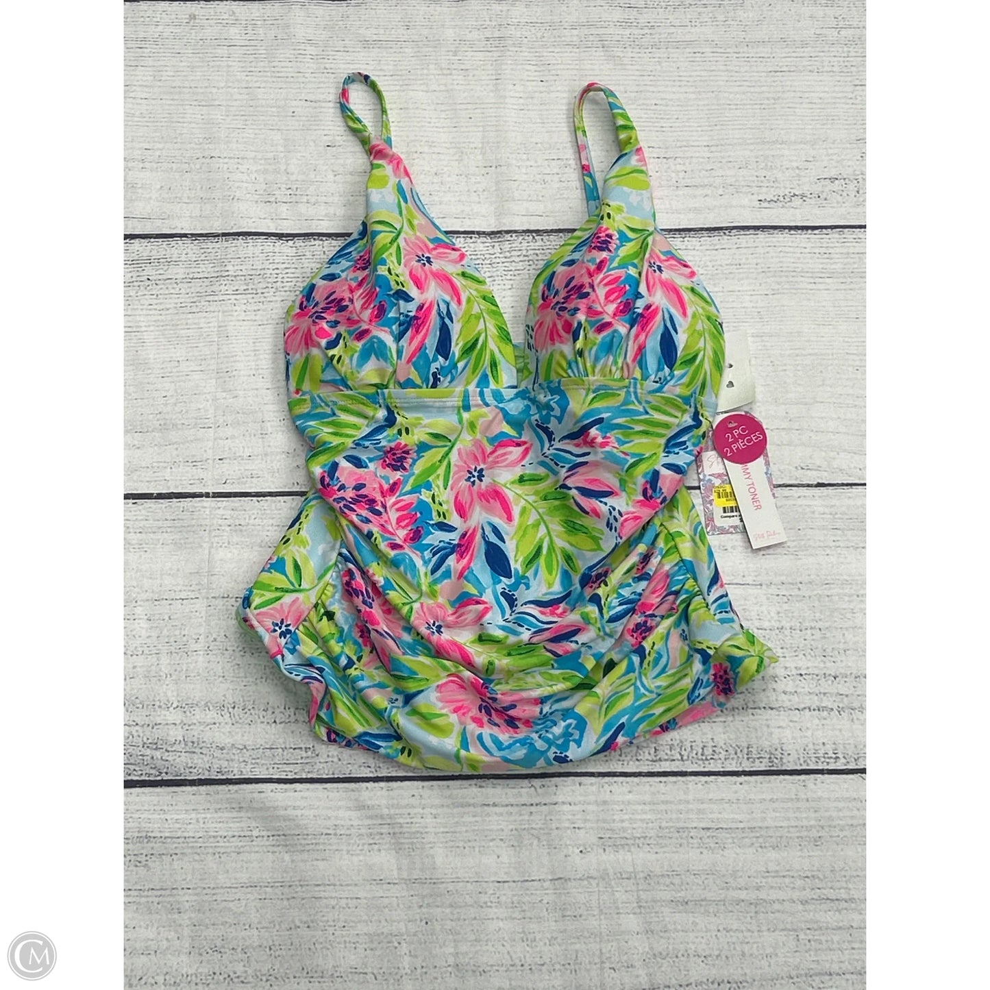 Swimsuit Top By Stella Parker In Tropical Print, Size: S