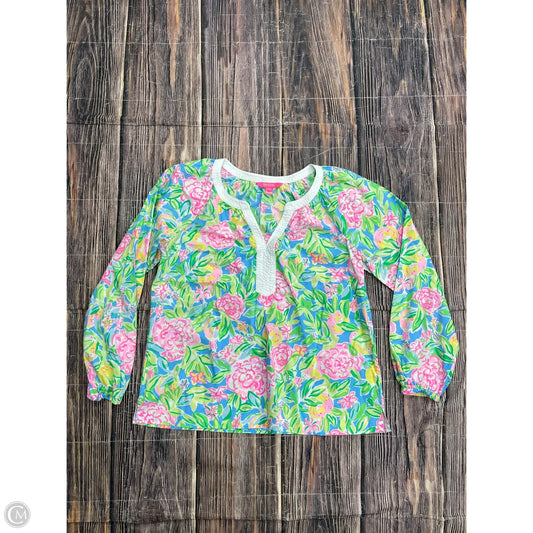 Top Long Sleeve Designer By Lilly Pulitzer In Green, Size: L