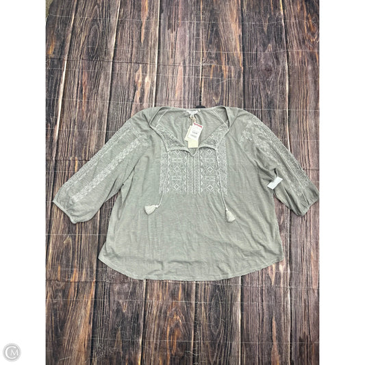 Top 3/4 Sleeve By Lucky Brand In Grey, Size: 3x