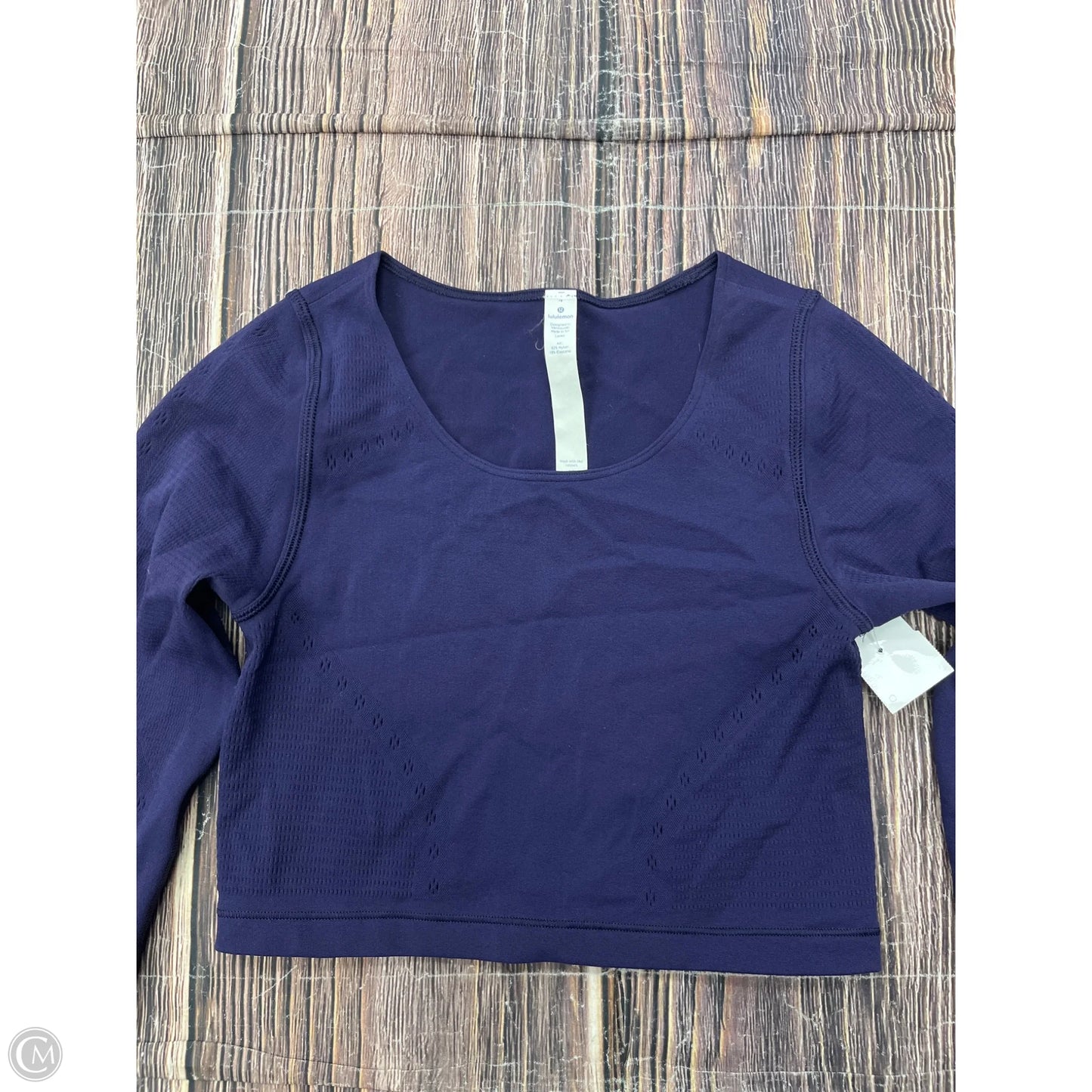 Athletic Top Long Sleeve Crewneck By Lululemon In Purple, Size: 4