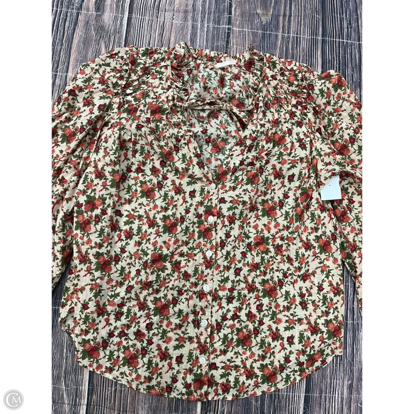 Top Long Sleeve By Free People In Floral Print, Size: S