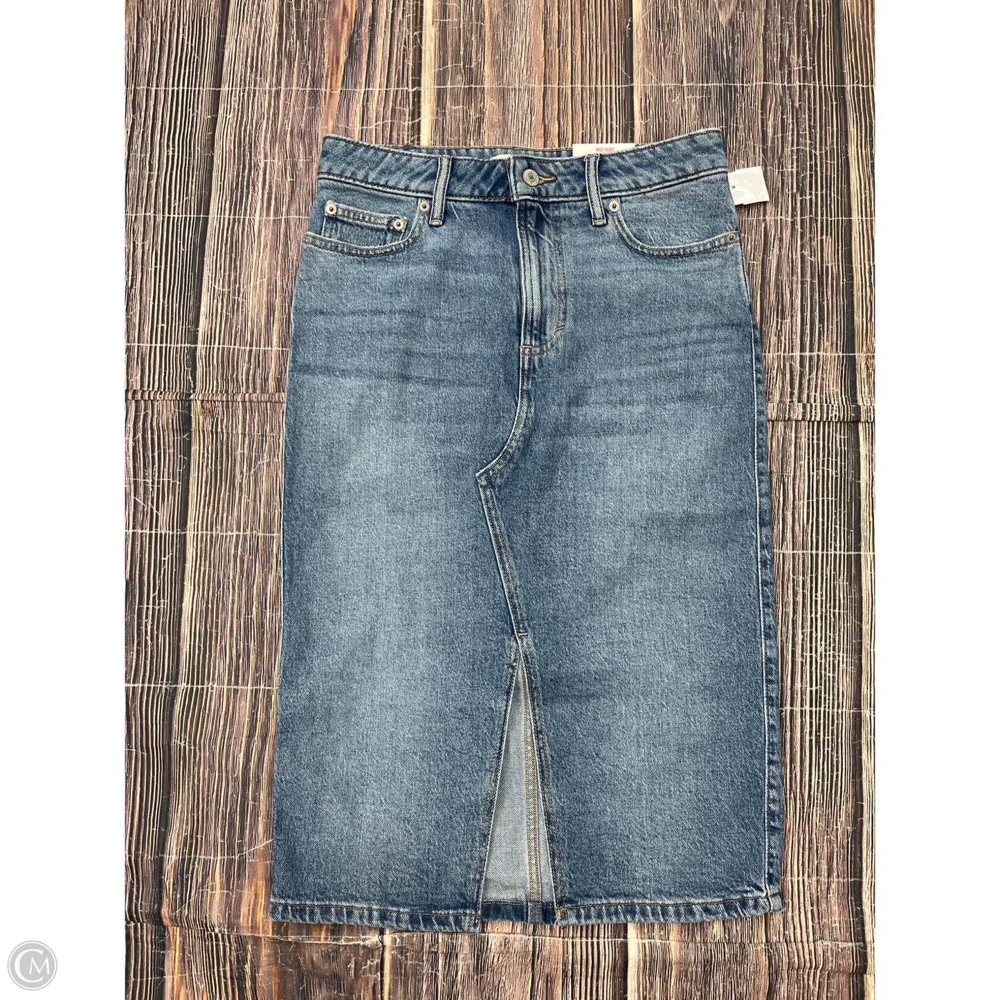 Skirt Midi By Lucky Brand In Blue Denim, Size: 2