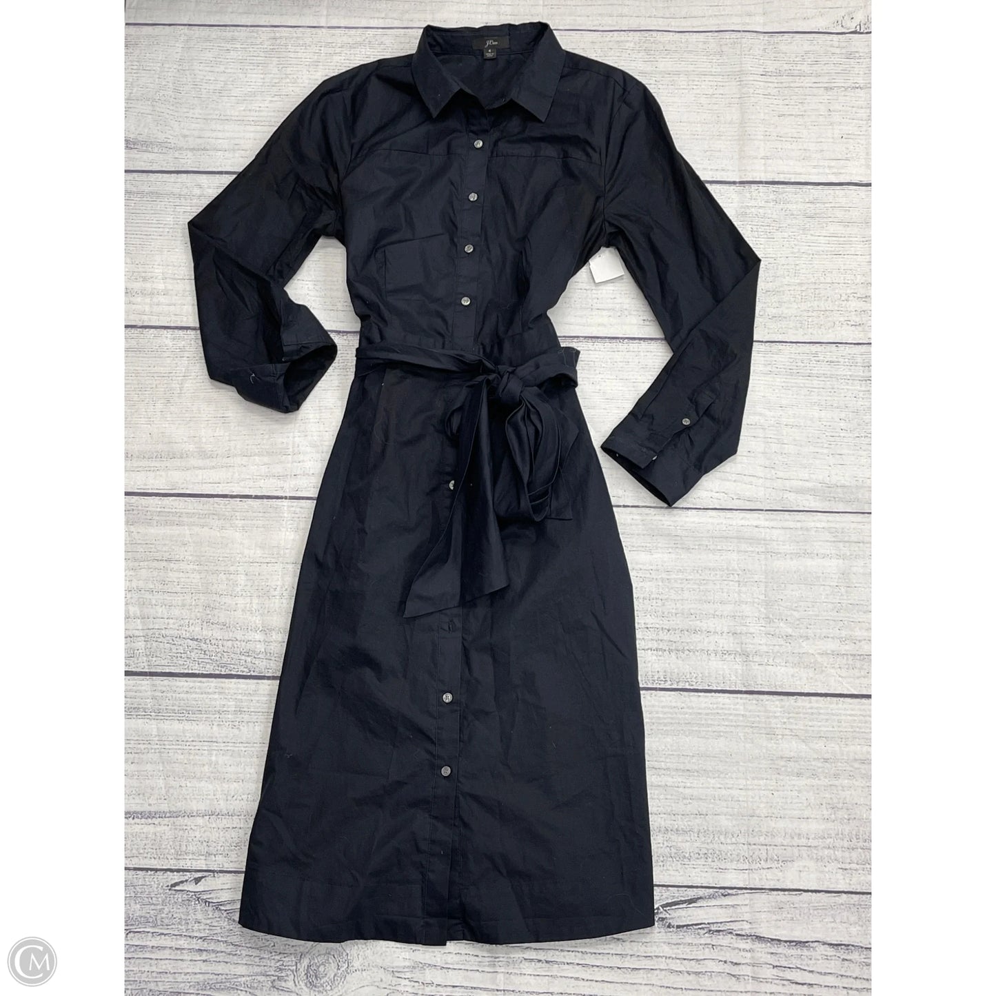 Dress Casual Midi By J. Crew In Black, Size: 4