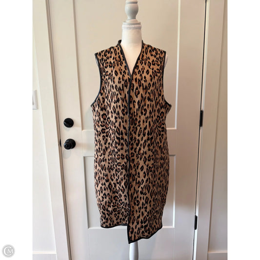 Sweater Cardigan By Jm Collections In Animal Print, Size: 1x